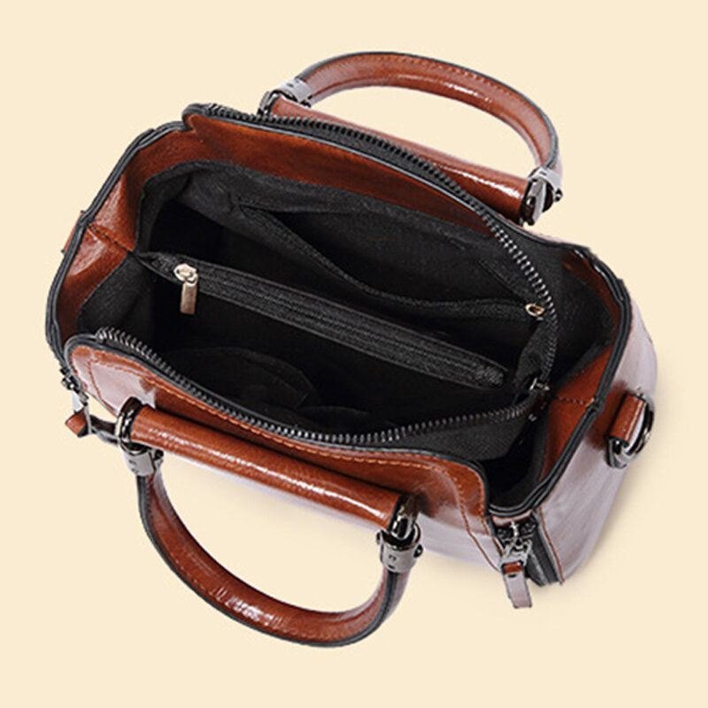 Dame Retro Crossbody Bag Med Stor Kapasitet Håndveske Satchel Bag