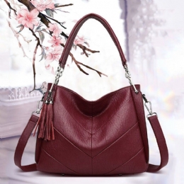 Dame Stor Kapasitet Solid Dusk Tote Bag Crossbody Bag Håndveske