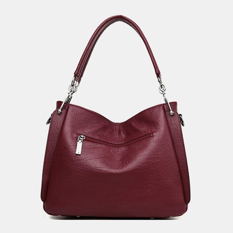 Dame Stor Kapasitet Solid Dusk Tote Bag Crossbody Bag Håndveske