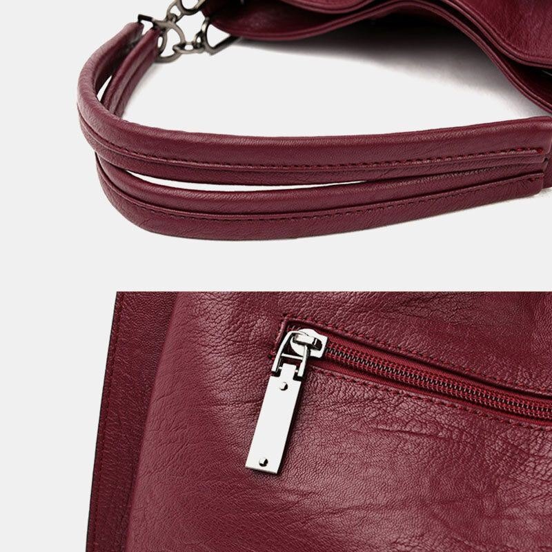 Dame Stor Kapasitet Solid Dusk Tote Bag Crossbody Bag Håndveske