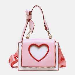 Dame Valentinsdag Hollow Out Love Brodert Crossbody Bag Skulderveske Håndveske