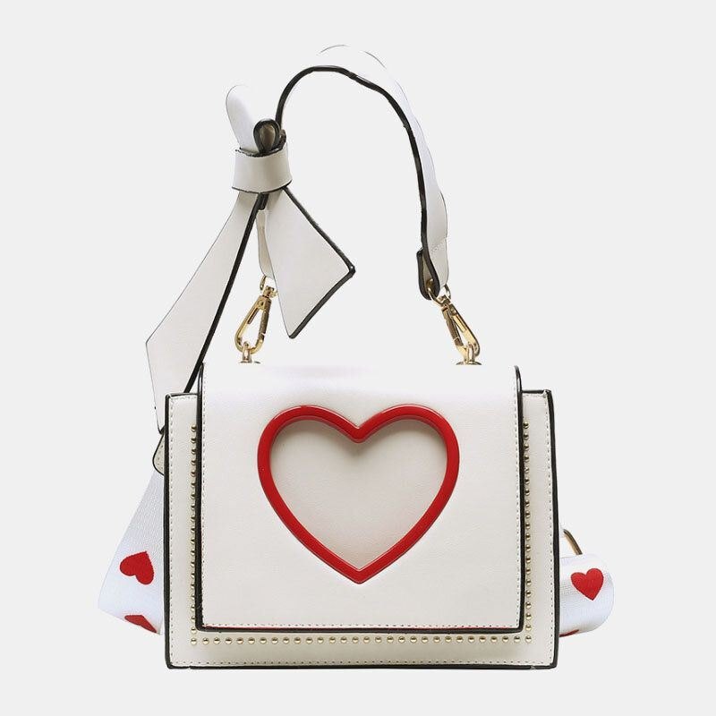 Dame Valentinsdag Hollow Out Love Brodert Crossbody Bag Skulderveske Håndveske