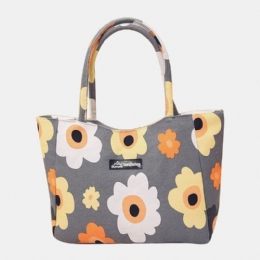 Dame Vanntett Flower Stripe Handbag Tote Med Stor Kapasitet