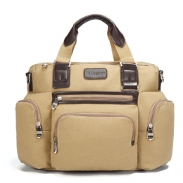 Herre Canvas Business Casual Travel Laptop Bag Håndveske