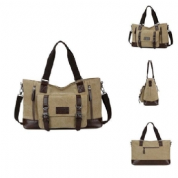 Herre Canvas Casual Skulder Sling Bag Håndveske Reiseveske