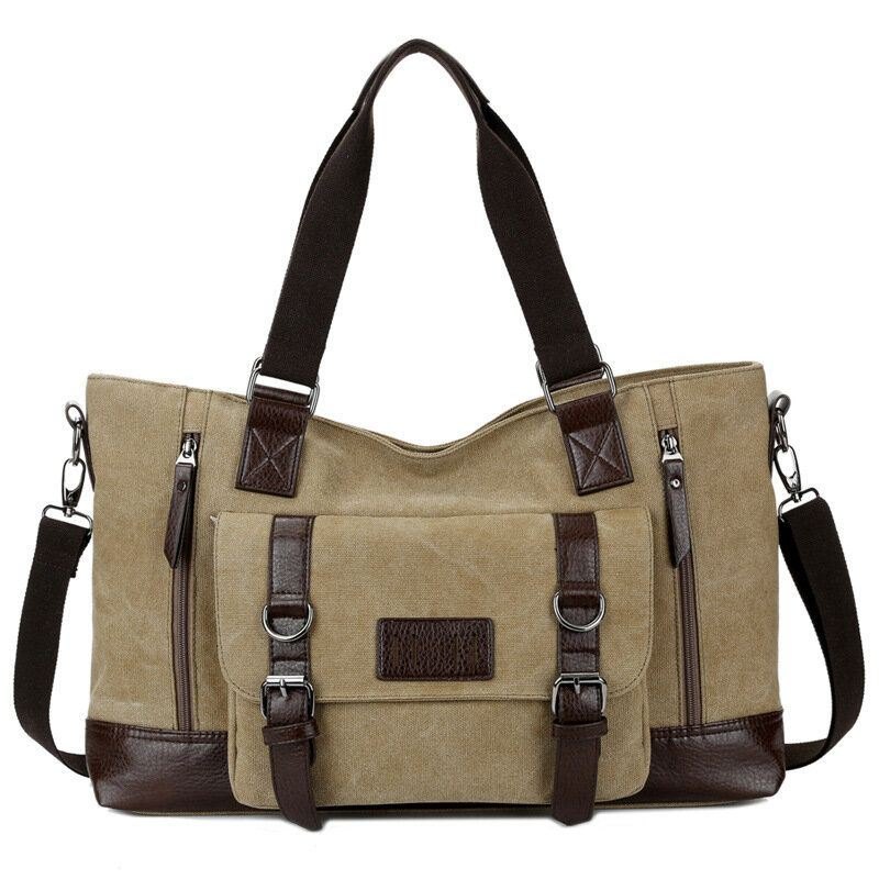 Herre Canvas Casual Skulder Sling Bag Håndveske Reiseveske