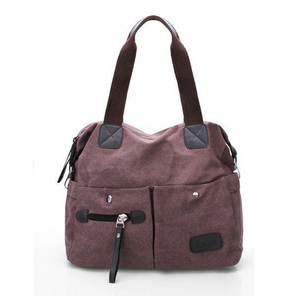 Herre Dame Pute Vintage Canvas Bag Skulder Messenger Handbag