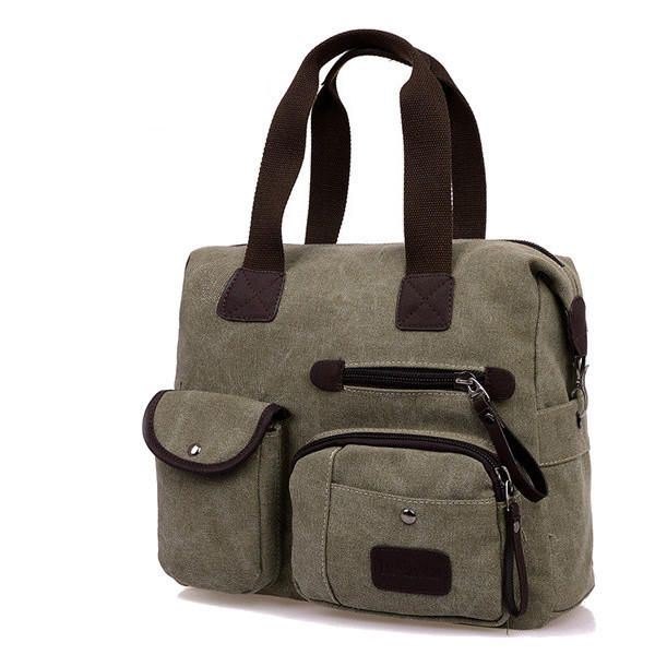 Herre Dame Vintage Canvas Bag Skulder Messenger Handbag