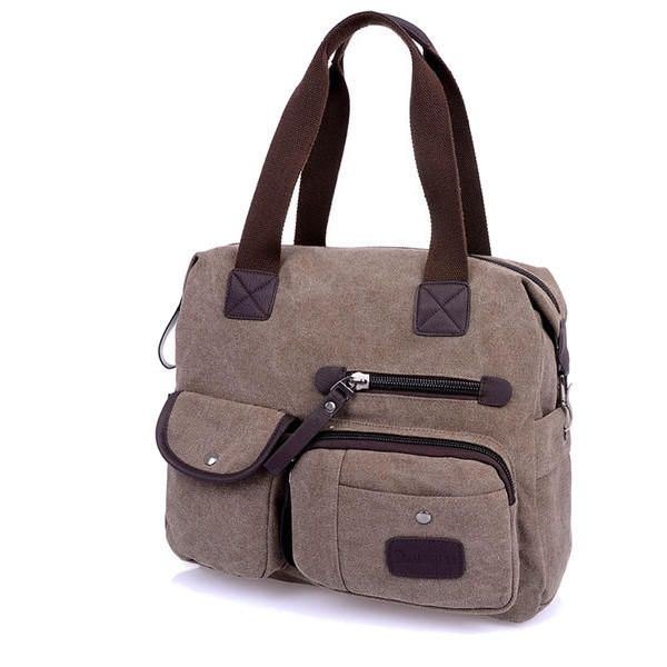 Herre Dame Vintage Canvas Bag Skulder Messenger Handbag