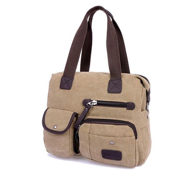 Herre Dame Vintage Canvas Bag Skulder Messenger Handbag