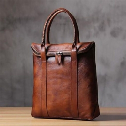 Herre Pu Skinn Ensfarget Retro Business Style 13.3 Tommers Mote Laptop Bag Koffert Håndveske