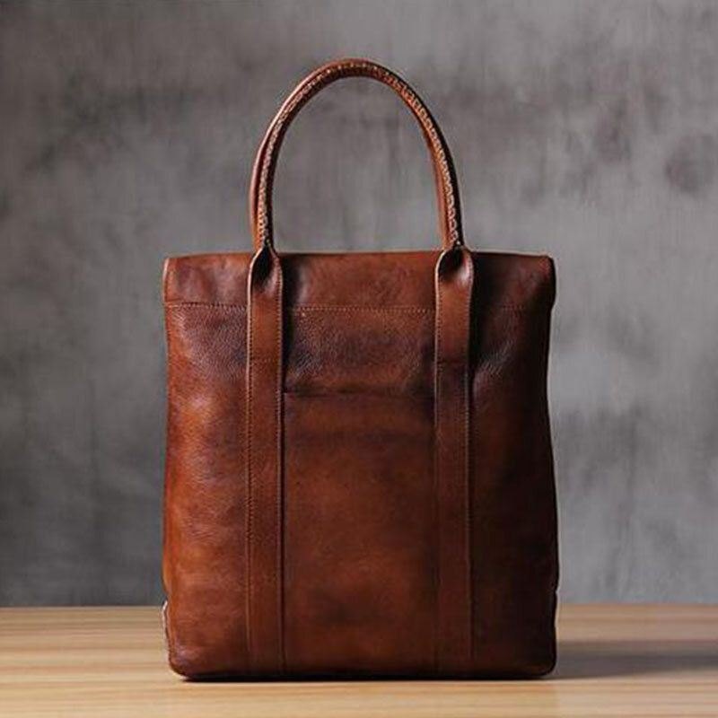 Herre Pu Skinn Ensfarget Retro Business Style 13.3 Tommers Mote Laptop Bag Koffert Håndveske