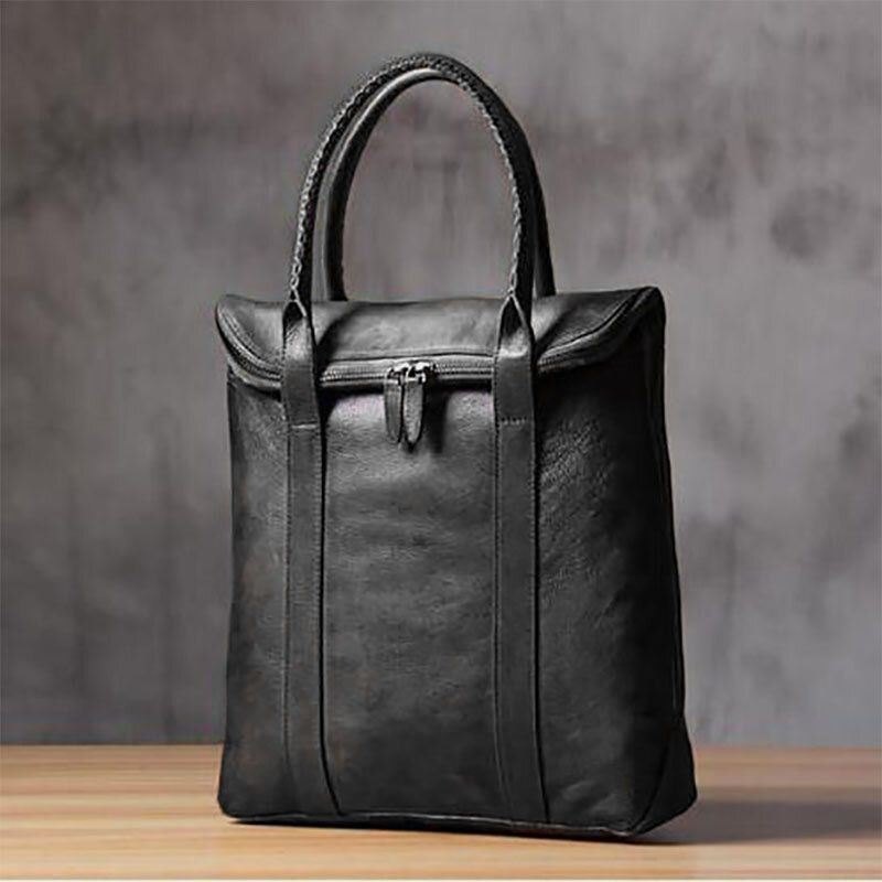 Herre Pu Skinn Ensfarget Retro Business Style 13.3 Tommers Mote Laptop Bag Koffert Håndveske