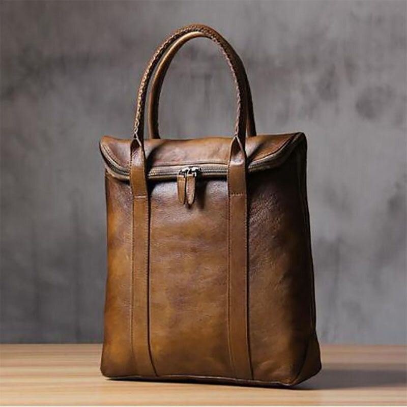 Herre Pu Skinn Ensfarget Retro Business Style 13.3 Tommers Mote Laptop Bag Koffert Håndveske