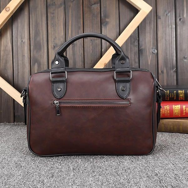 Herre Retro Pu Lær Håndveske Business Crossbody Bag