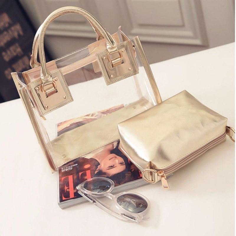 Transparent Gelly Crystal Bag For Dame Celeb Tote Sand Strandveske Skulderveske