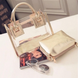 Transparent Gelly Crystal Bag For Dame Celeb Tote Sand Strandveske Skulderveske