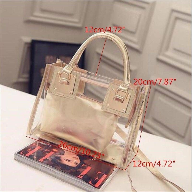 Transparent Gelly Crystal Bag For Dame Celeb Tote Sand Strandveske Skulderveske