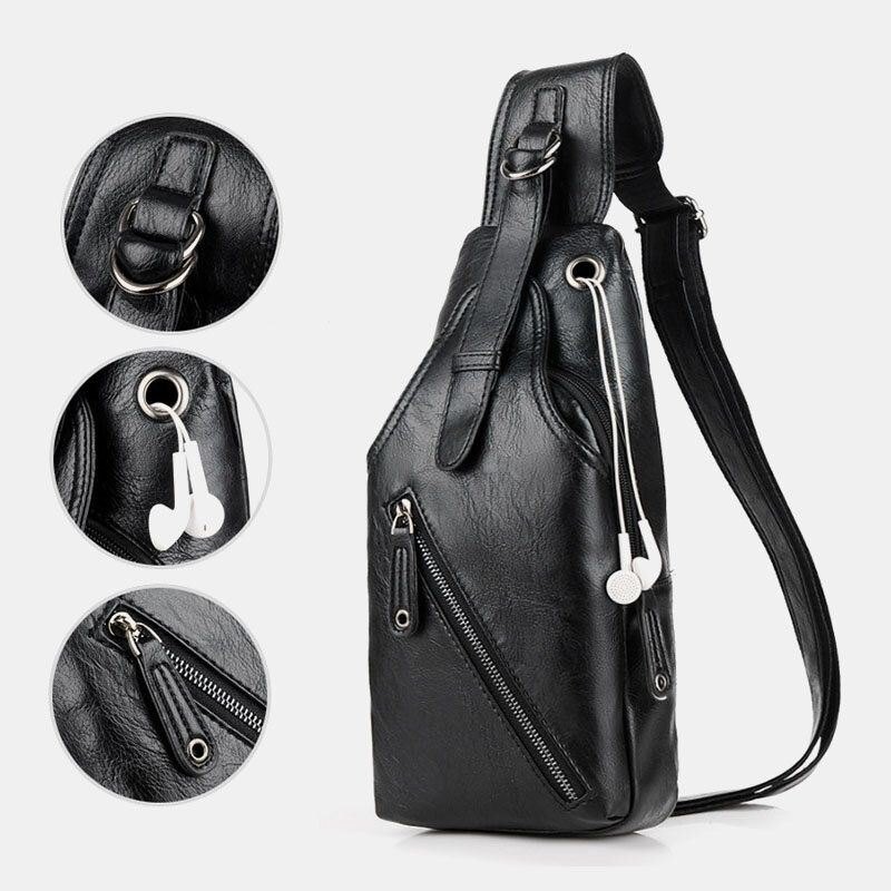 3 Stk Brystveske For Herre Lommebok Beltesett Uformell Multifunksjon Slitasje-bestandig Brystveske Crossbody Skulderveske Gavesett