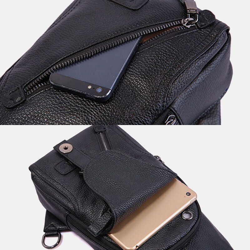 Brystveske I Ekte Skinn For Herre Skulderveske Crossbody-veske