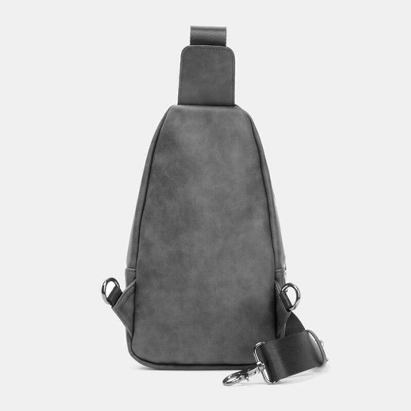 Herre Ensfarget Hodetelefon Hulldesign Flerlommet Brystveske Uformelt Utendørs Pu Mykt Skinn Slitasjebestandig Crossbody-vesker Skulderveske