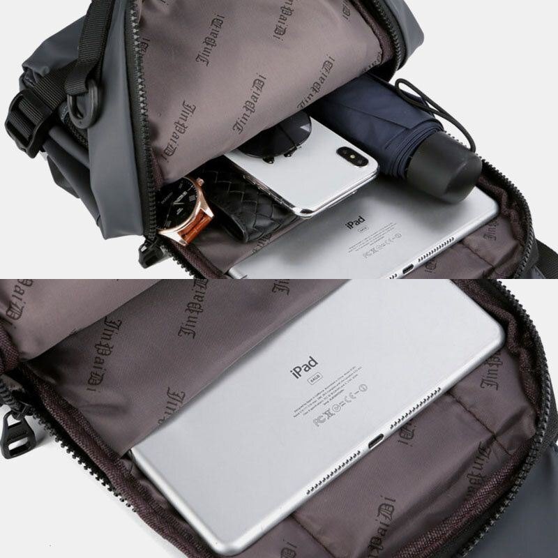 Herre Multi-layers Space Business Solid Skulderveske Crossbody Bag Brystveske Med Usb-lading