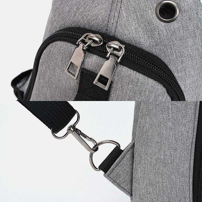 Herre Multifunksjon Vanntett Usb Ladbar Hodetelefon Hull Brystvesker Ryggsekk Skulderveske Crossbody-vesker