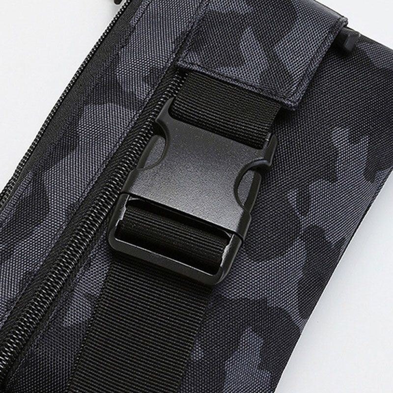 Herre Nylon Kamuflasje Multi-bære Multi-lomme Sport Outdoor Tactical Skulderveske Brystveske