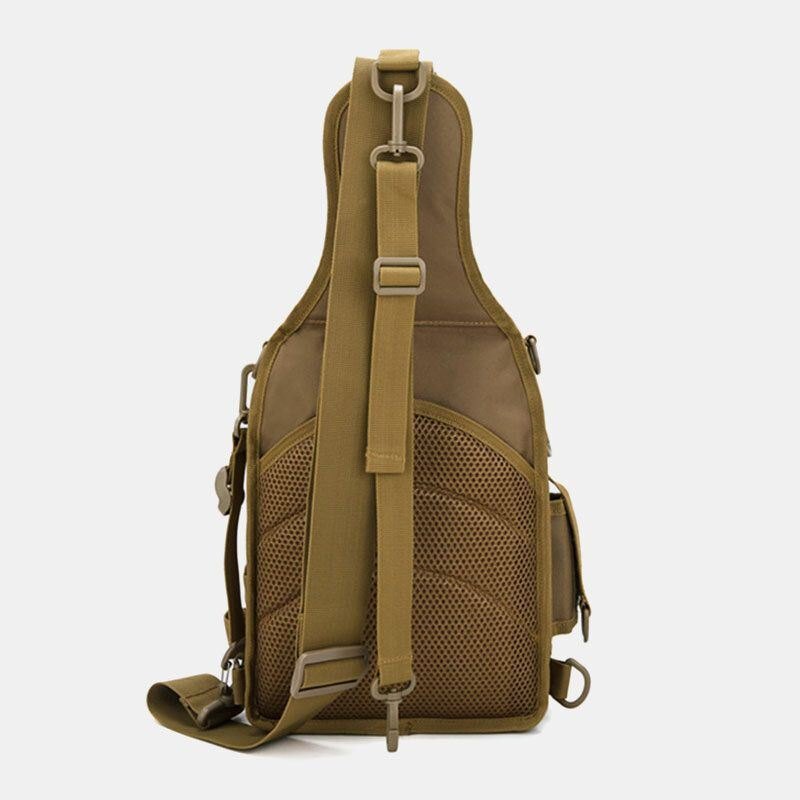 Herre Nylon Kamuflasje Multifunksjon Stor Kapasitet Utendørs Fiske Crossbody Bags Bryst Bag Tactical Bag