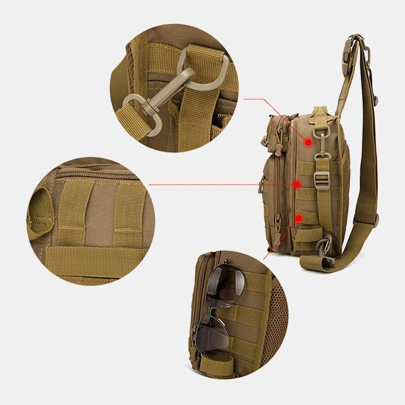 Herre Nylon Kamuflasje Multifunksjon Stor Kapasitet Utendørs Fiske Crossbody Bags Bryst Bag Tactical Bag