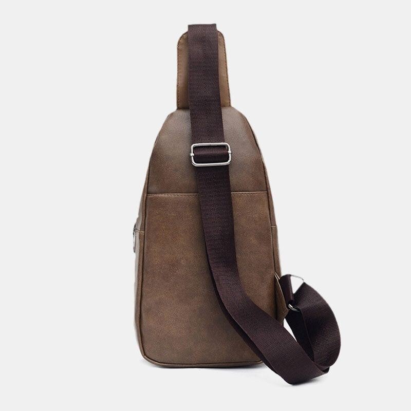 Herre Øretelefonhull Med Stor Kapasitet Business Multi-lomme Crossbody Bag Brystveske Sling Bag