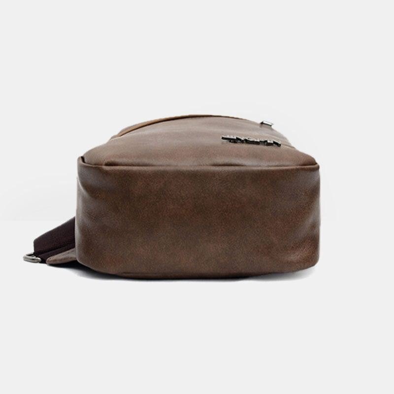 Herre Øretelefonhull Med Stor Kapasitet Business Multi-lomme Crossbody Bag Brystveske Sling Bag