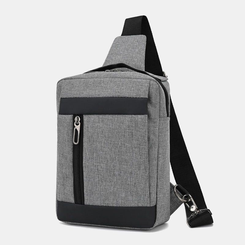 Herre Oxford Brystveske Med Stor Kapasitet Uformell Flerfunksjons Øretelefoner Hulldesign Crossbody-veske Skulderveske