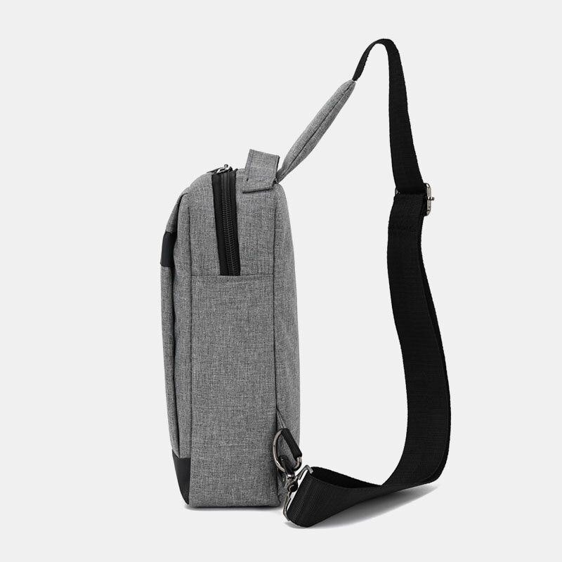 Herre Oxford Brystveske Med Stor Kapasitet Uformell Flerfunksjons Øretelefoner Hulldesign Crossbody-veske Skulderveske