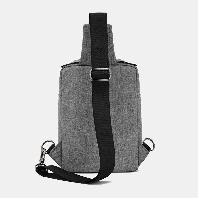 Herre Oxford Brystveske Med Stor Kapasitet Uformell Flerfunksjons Øretelefoner Hulldesign Crossbody-veske Skulderveske