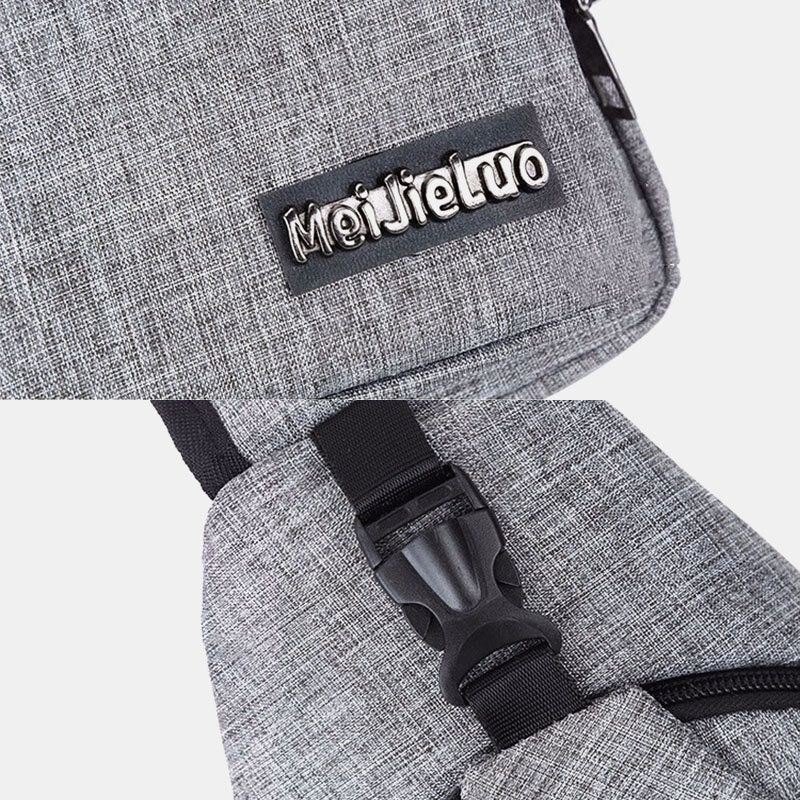 Herre Oxford Cloth Usb Lading Multilomme Stor Kapasitet Vanntett Brystveske Skulderveske