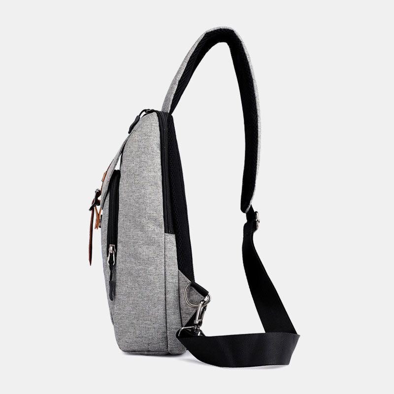 Herre Oxford Uformell Slitasjebestandig Multifunksjons Usb-ladebrystveske Crossbody-veske