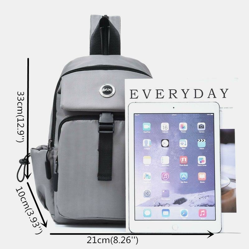 Herre Usb Lading Multi-bære Flerlags Vanntett Crossbody Bag Bryst Bag Sling Bag Ryggsekk