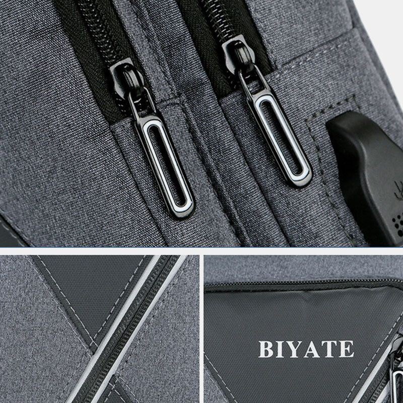 Herre Usb Lading Multipocket Brystveske Oxford Sklisikker Slitebestandig Vanntett Casual Skulderveske Crossbody-vesker