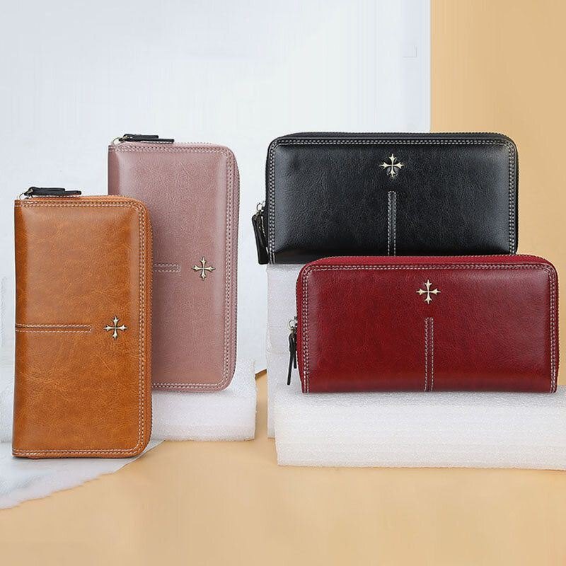 Baellerry Dame Blokkering Lang Lommebok Kortholder Glidelås Clutches Bag