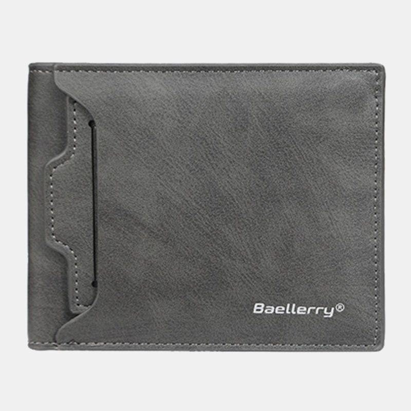 Baellerry Men Pu Leather Multi-card Slot Casual Thin Money Clip Card Holder Lommebok