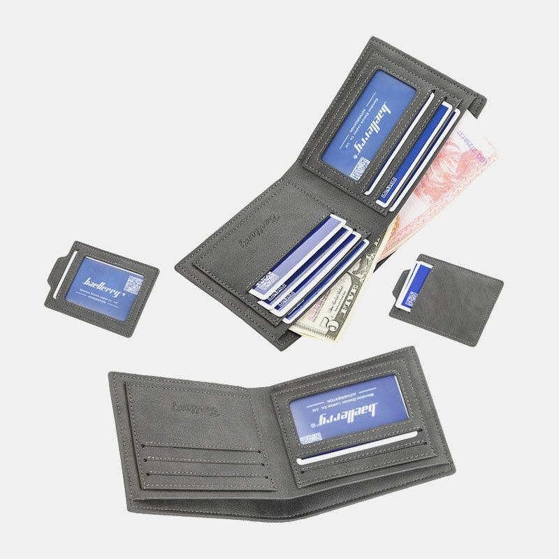 Baellerry Men Pu Leather Multi-card Slot Casual Thin Money Clip Card Holder Lommebok