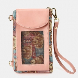 Dame Bjørnemønster 12 Kortspor Telefonveske Crossbody Bag Clutches Bag