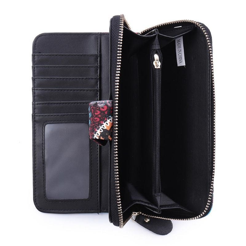 Dame Canvas Bohemian Long Wallet Muti-spor