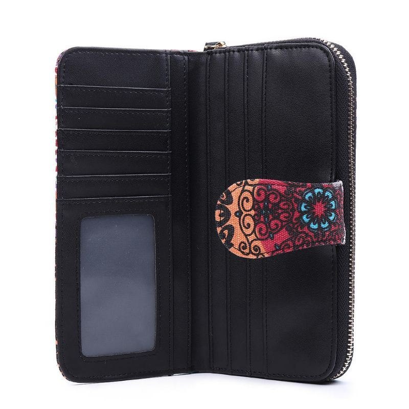 Dame Canvas Bohemian Long Wallet Muti-spor