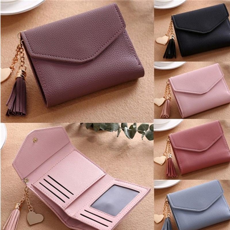 Dame Dusk Liten Mini Lommebok Kortholder Clutch Mynt Veske Lær Håndveske