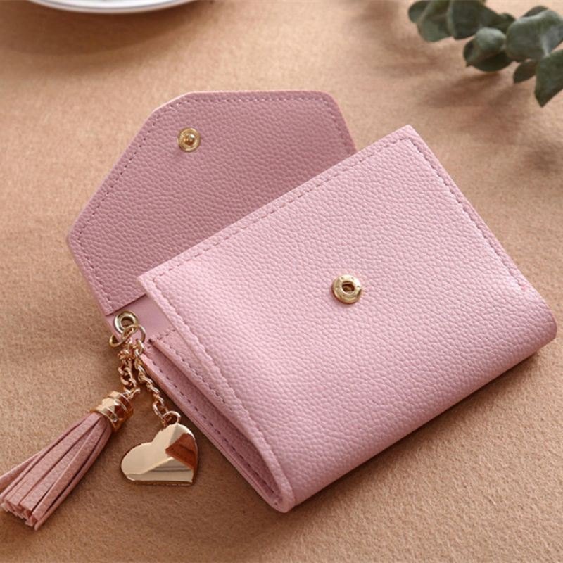 Dame Dusk Liten Mini Lommebok Kortholder Clutch Mynt Veske Lær Håndveske