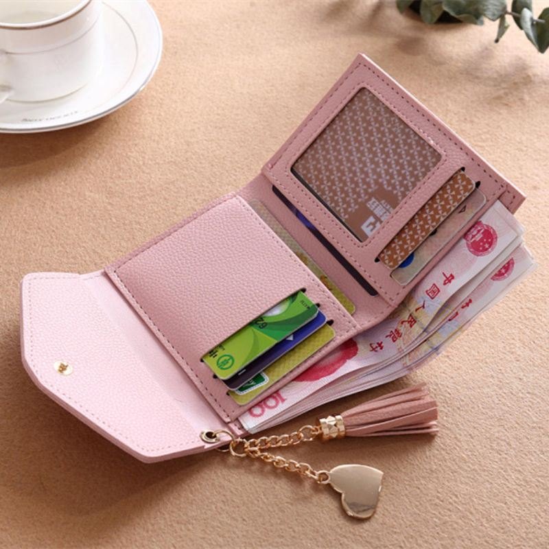 Dame Dusk Liten Mini Lommebok Kortholder Clutch Mynt Veske Lær Håndveske