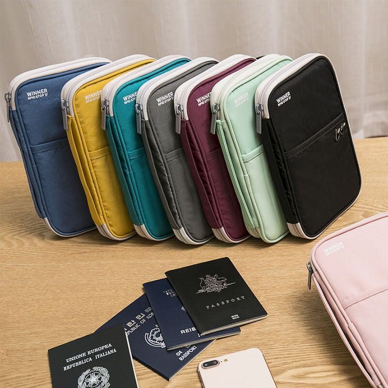 Dame Multifunksjon Anti-tyveri Passport Holder Polyester 9 Kortspor Lommebok