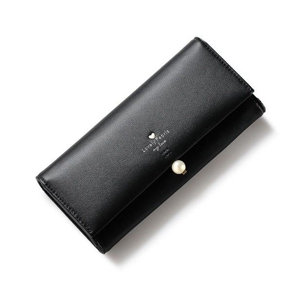 Dame Pu Leather Casual Long Wallet Kredittbilholder